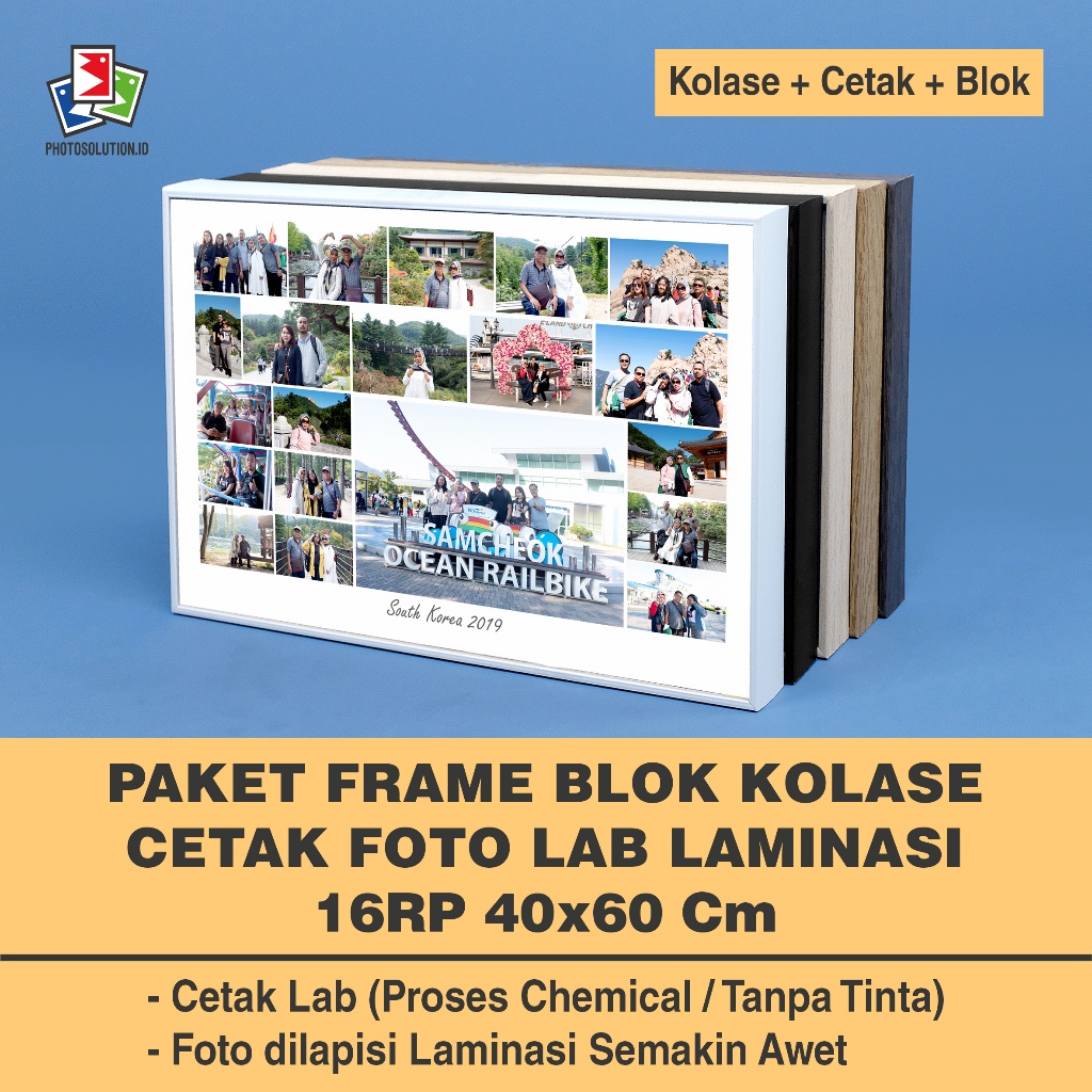 Jual Paket Cetak Kolase 16RP Laminasi Frame Foto Blok - 40x60 | Shopee ...