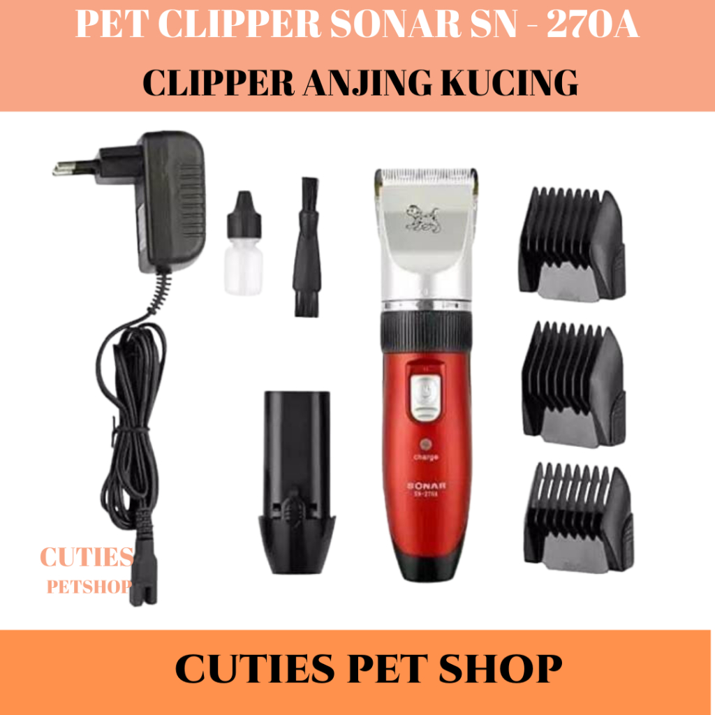 Jual PROFESSIONAL PET CLIPPER SONAR SN-270A CUKURAN HEWAN CHARGE