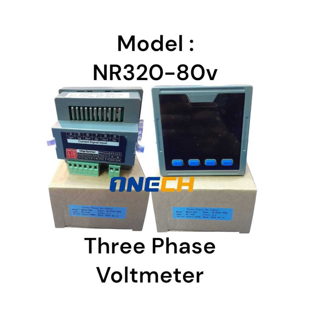 Jual Three Phase Voltage Meter 3 Phase 3 Row / VoltMeter LED / Panel ...