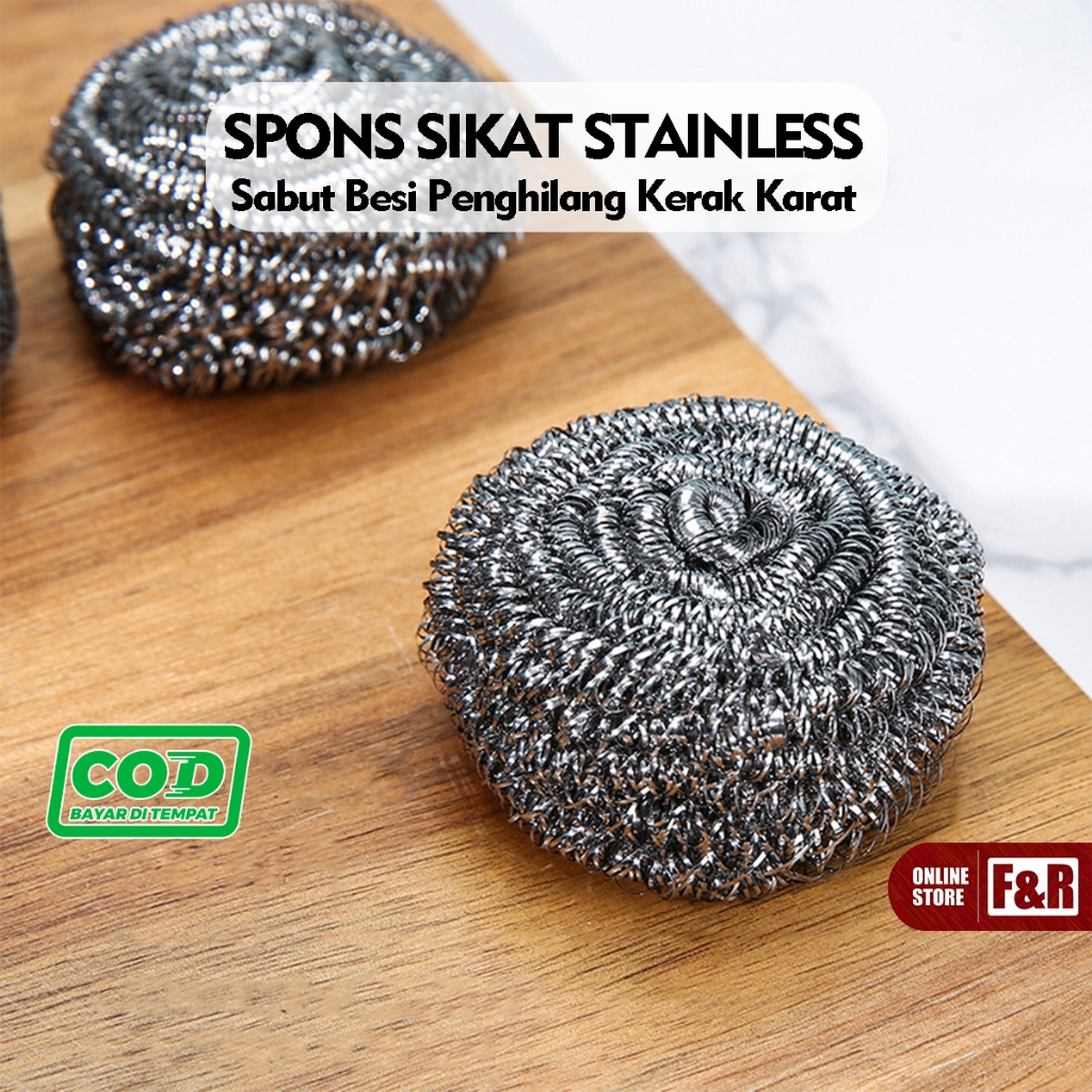 Pembersih Kerak Panci Anti Karat Sikat Kawat Steel Wool…