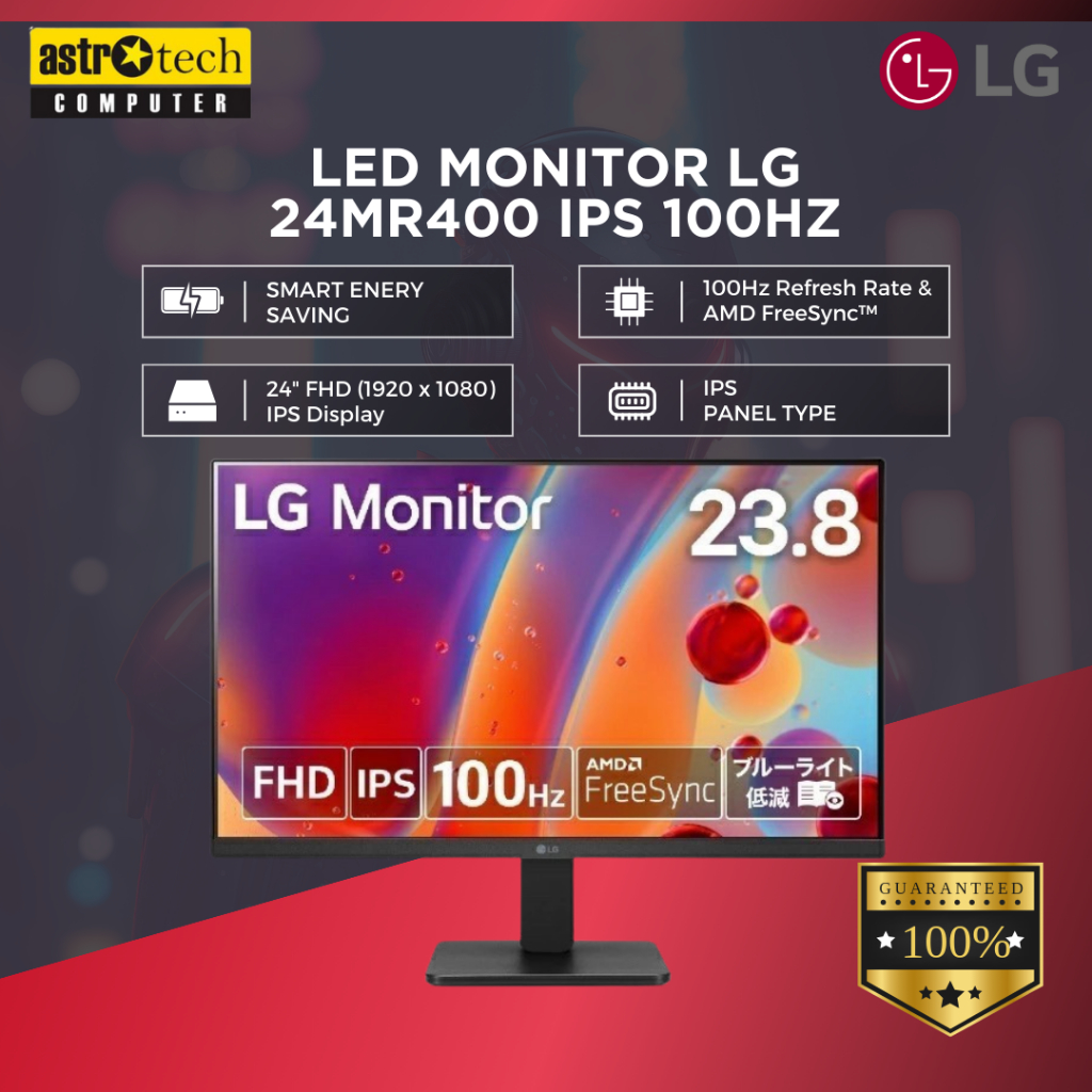 Jual Monitor LG 24MR400 B 24 Inch FHD 100Hz AMD FreeSync Garansi Resmi ...