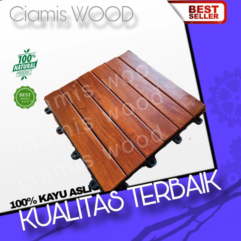 Jual Lantai Kayu Tempel Decking Tile Mudah Di Pasang Seperti Puzzle Shopee Indonesia