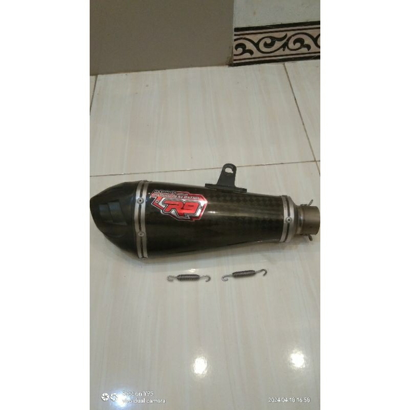 Jual silencer r9 austin racing carbon titanium original | Shopee Indonesia