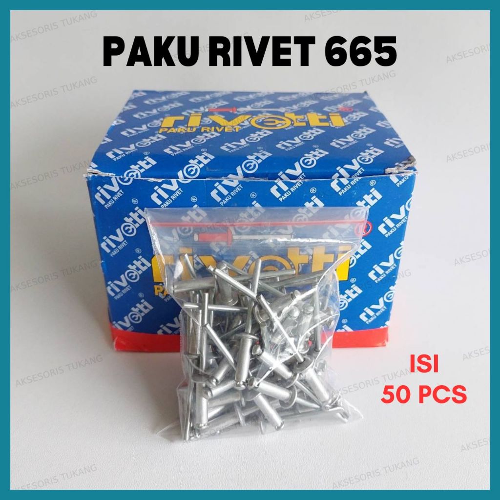 Jual Paku Rivet 665 Isi 50 Pcs Ukuran 4,8mm x 16mm | Shopee Indonesia