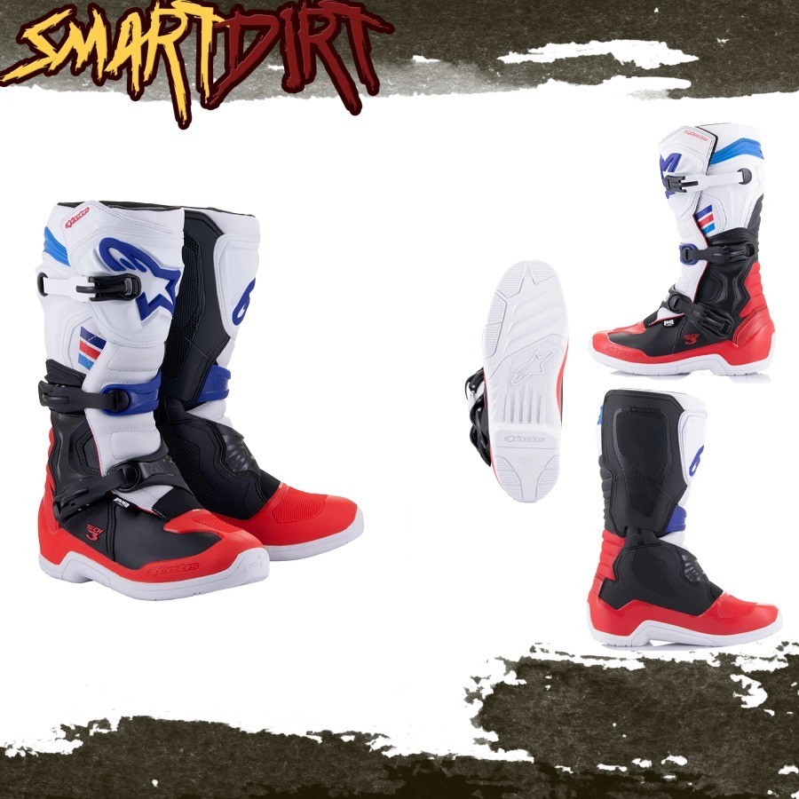 Jual Sepatu Boots Alpinestars Tech 3 White Bright Red Dark Blue Boots ...