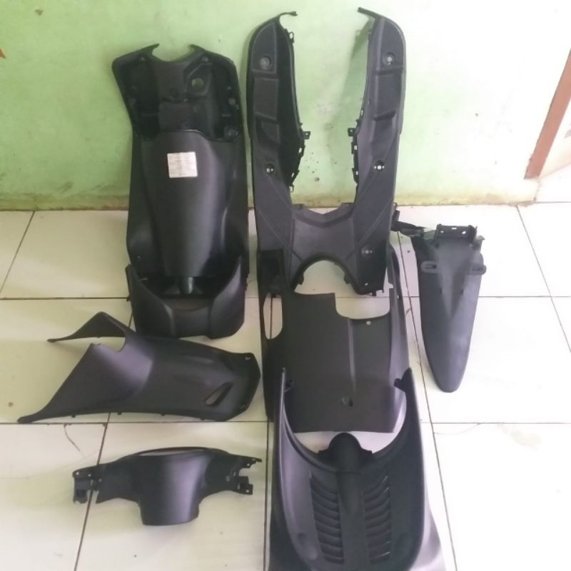 Jual Cover Full Body Halus Kasar Yamaha Mio Smile Warna Hitam Plus Striping Shopee Indonesia