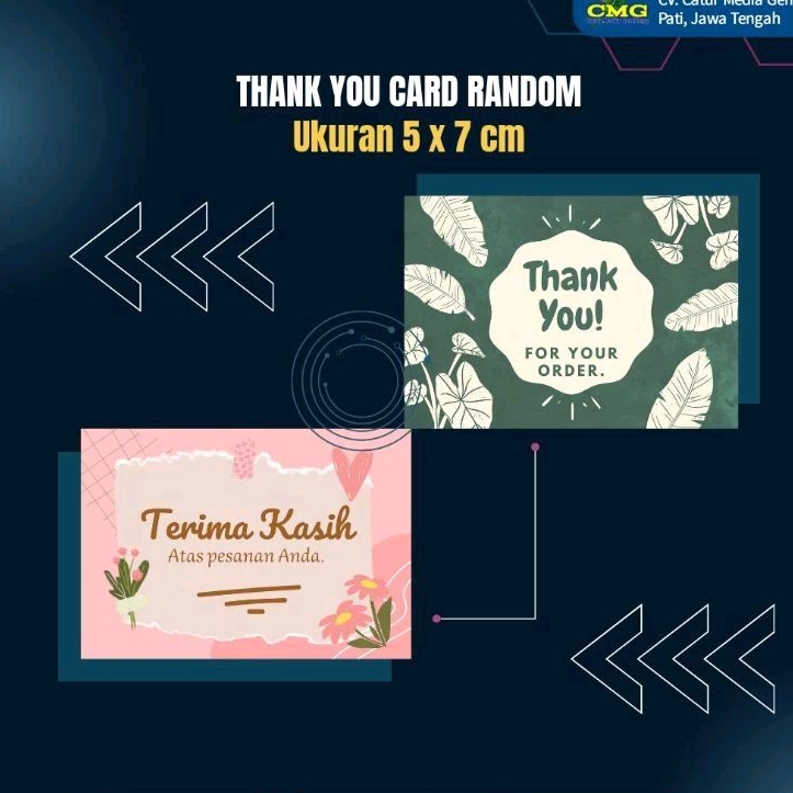 Jual THANK YOU CARD RANDOM | ESTETIK 550/pcs | SUVENIR | Shopee Indonesia