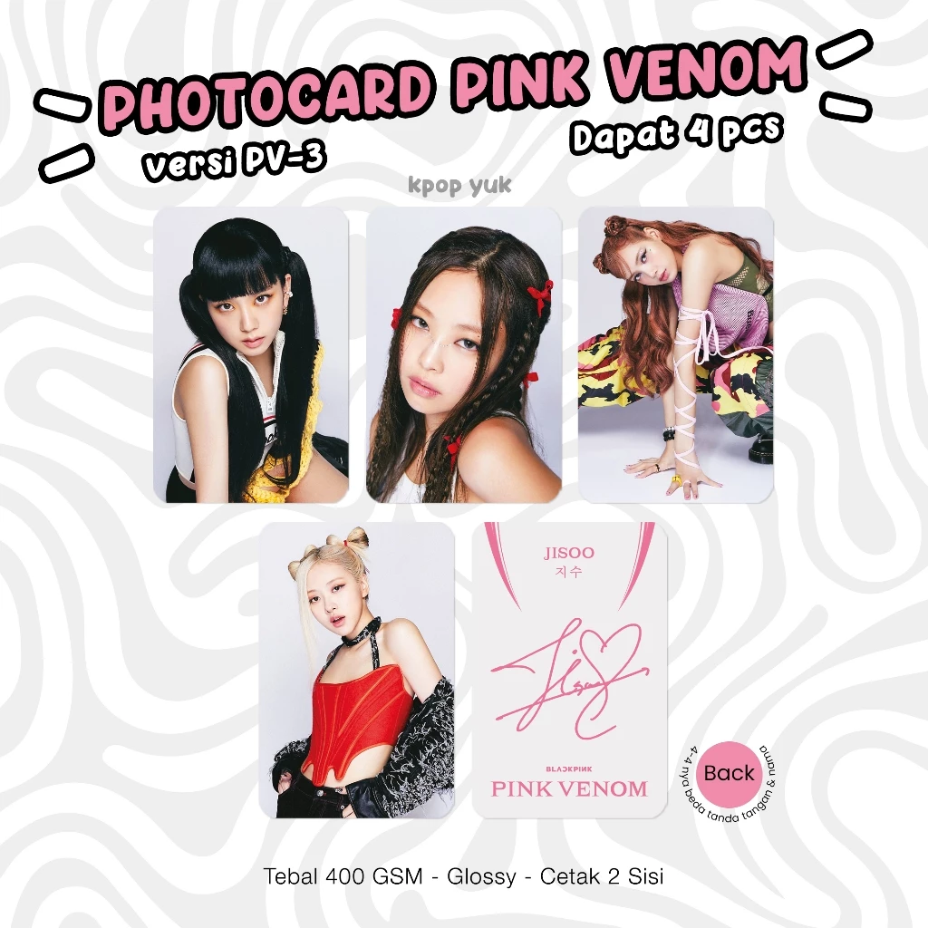Photocard PC Blackpink Born Pink Venom Unofficial Kpop dan Merchandise Kpop