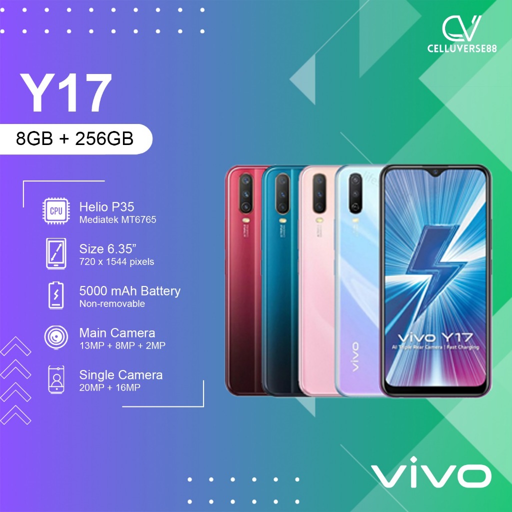 Jual HP VIVO Y17 RAM 8 256GB 4G Smartphone Android GARANSI | Shopee ...