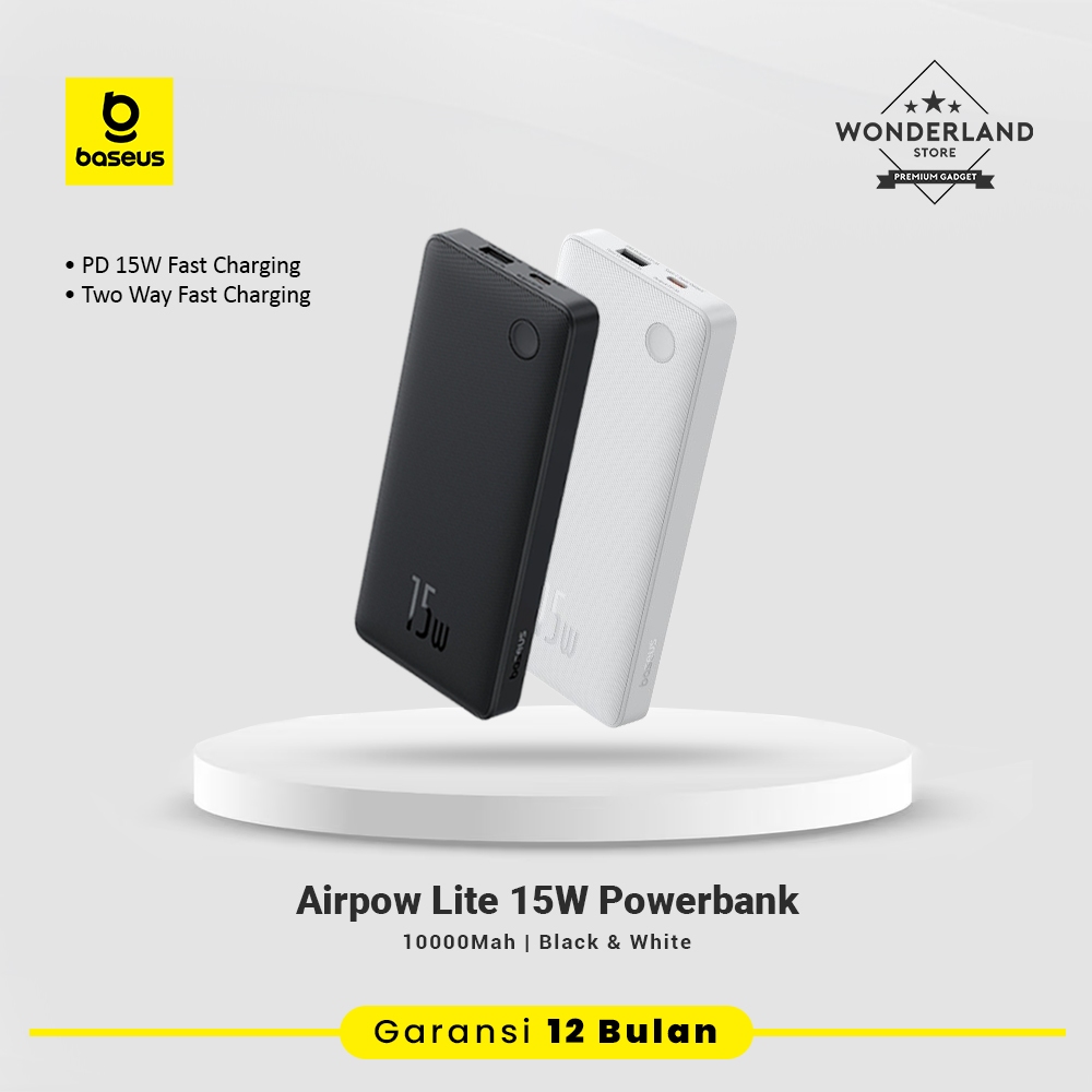Jual Baseus Airpow Lite 15W Powerbank PB Fast Charging Dual Port USB-C