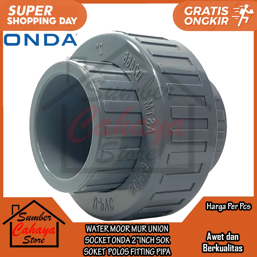 Jual Watermur Onda Inch Water Moor Mur Union Socket Sok Soket Dim Polos Fitting Pipa