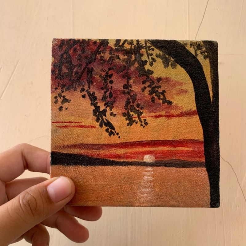 Jual LUKISAN SENJA 10 cm x 10 cm | Shopee Indonesia