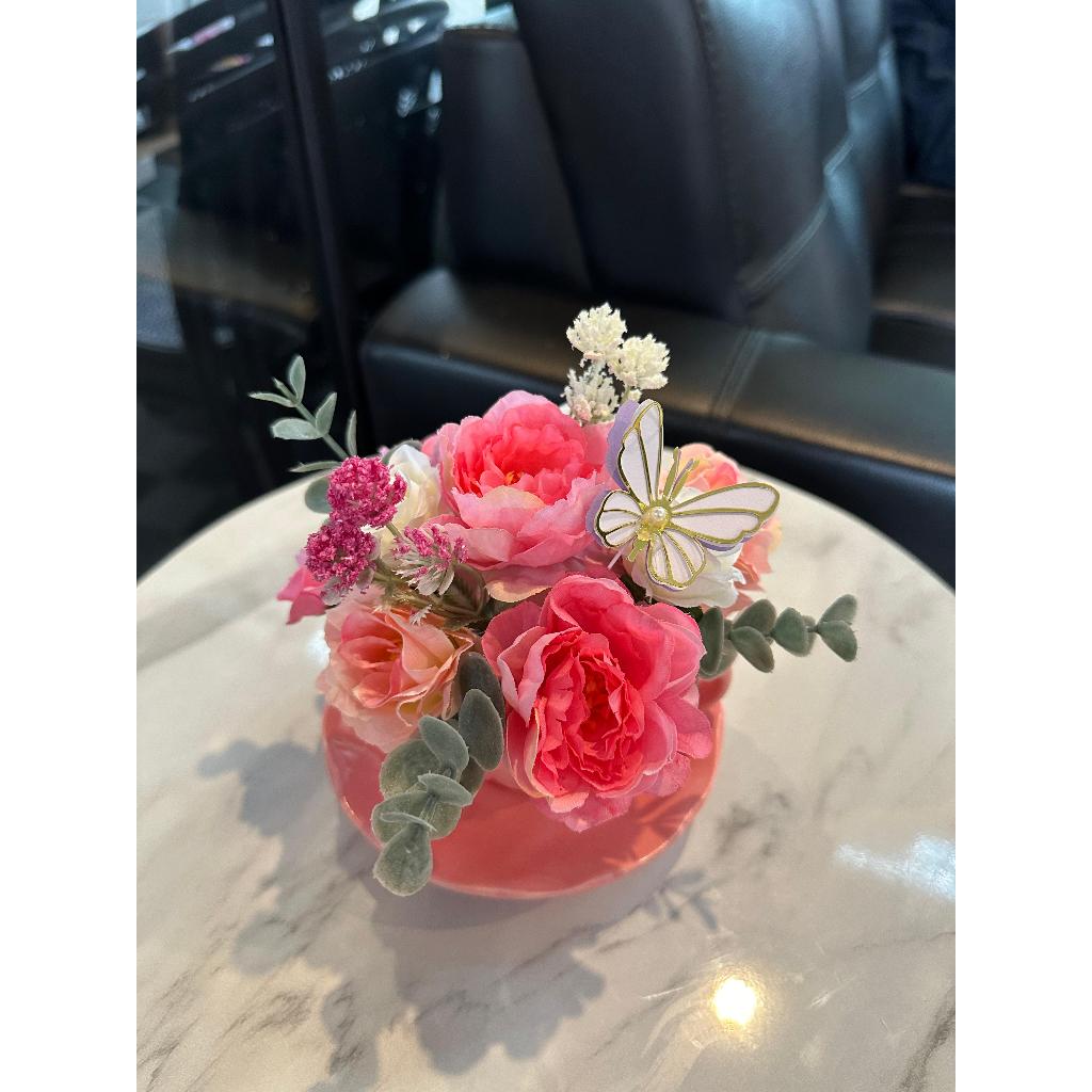 Jual HIASAN BUNGA MEJA CANGKIR / BUNGA PINK MEJA / BUNGA CANTUK VAS CUP ...