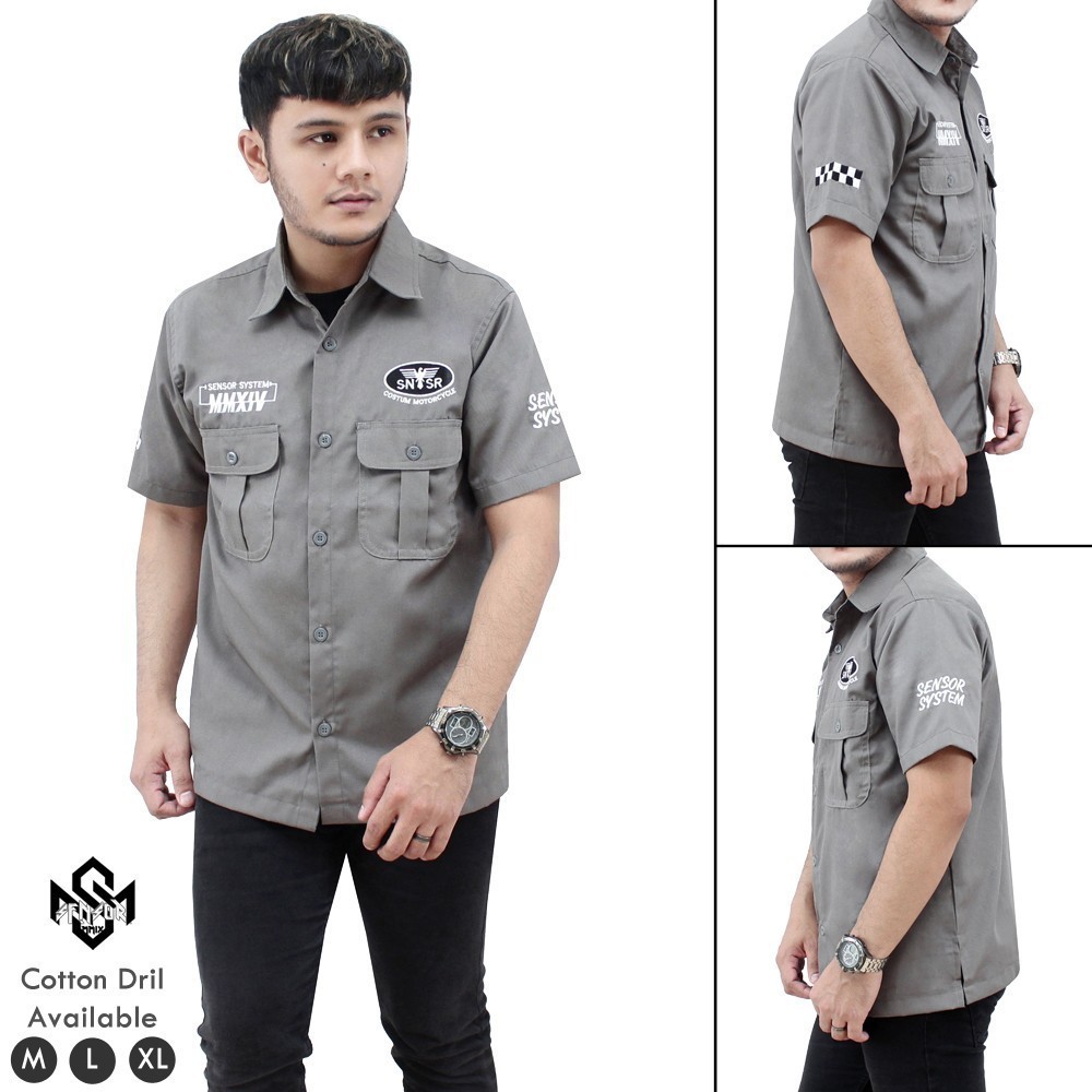 Jual Workshirt Kemeja Kerja Pria Lengan Pendek Sensor Shopee Indonesia