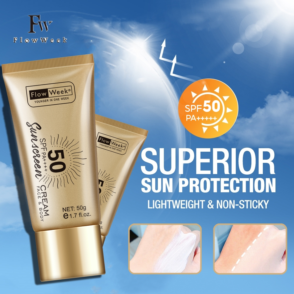 Jual Flowweek Sunscreen SPF50 PA++++ Sun Screen Tabir Surya Cream ...