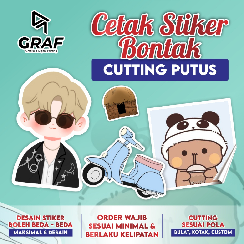 Jual Cetak Stiker Bontak + Cutting Diecut Label makanan/birthday ...