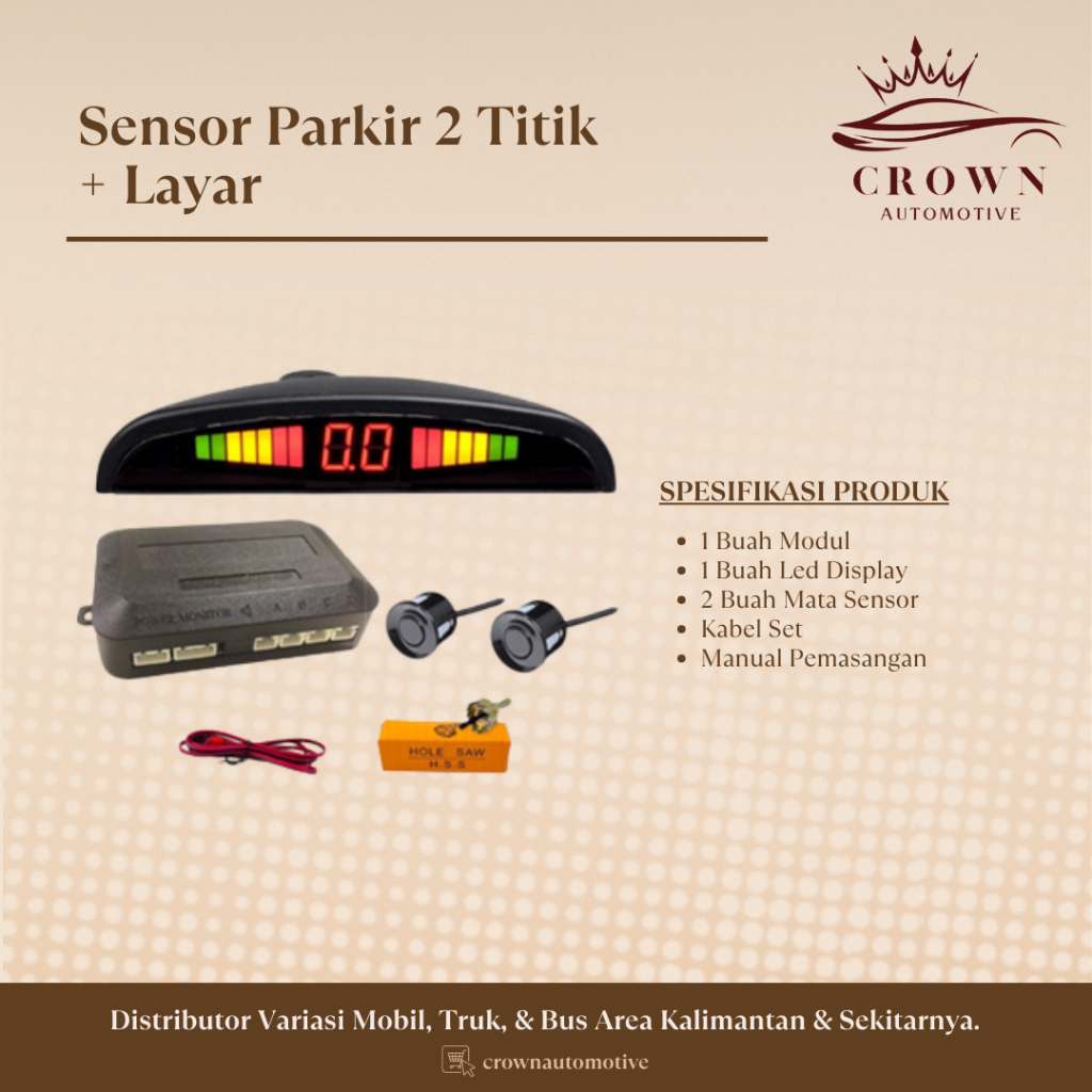 Jual Sensor Parkir Mobil 2 Titik + Layar / Sensor Mundur Mobil 2 Titik ...
