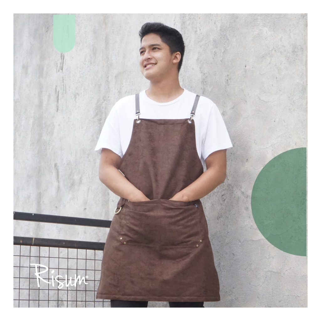 Jual RISUM Suede X-Strap Apron/ Celemek | Shopee Indonesia