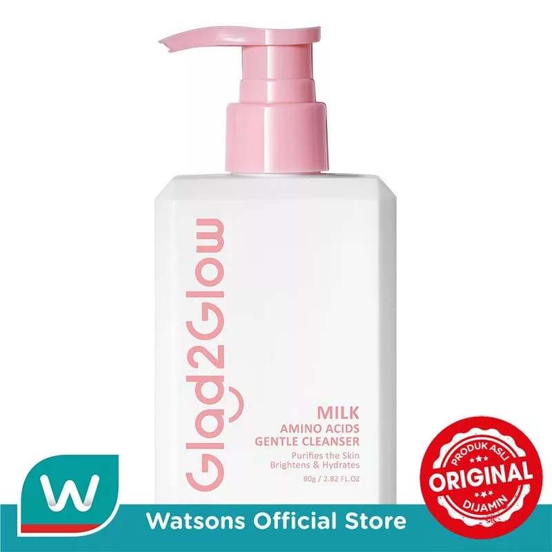 Glad2Glow Milk Amino Acids Gentle Cleanser: Solusi Membersihkan Wajah Lembut & Melembapkan untuk Kulit Sehat