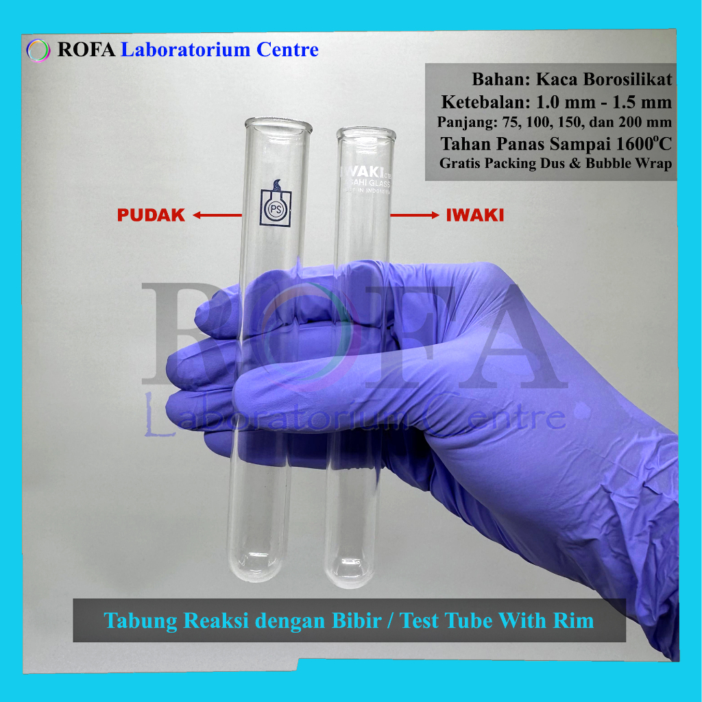 Jual Tabung Reaksi Pyrex / Test Tube / Tabung Reaksi Tahan Panas dengan ...