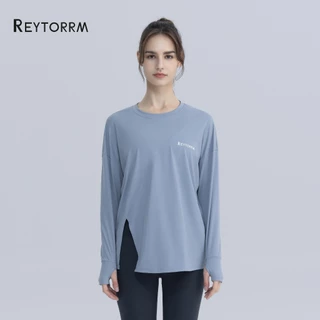 Reytorrm Baju Atau Atasan Olahraga Wanita Lengan Panjang Hijab Sport Kaos Long Sleeve T-Shirt Yoga Oversize（CX009)