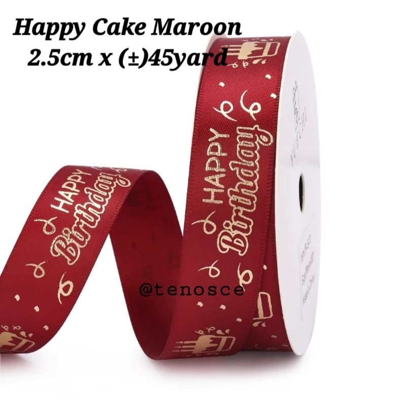 Jual 45yard Pita Ultah Ribbon Roll Happy Birthday Anak Kids Ulang Tahun ...