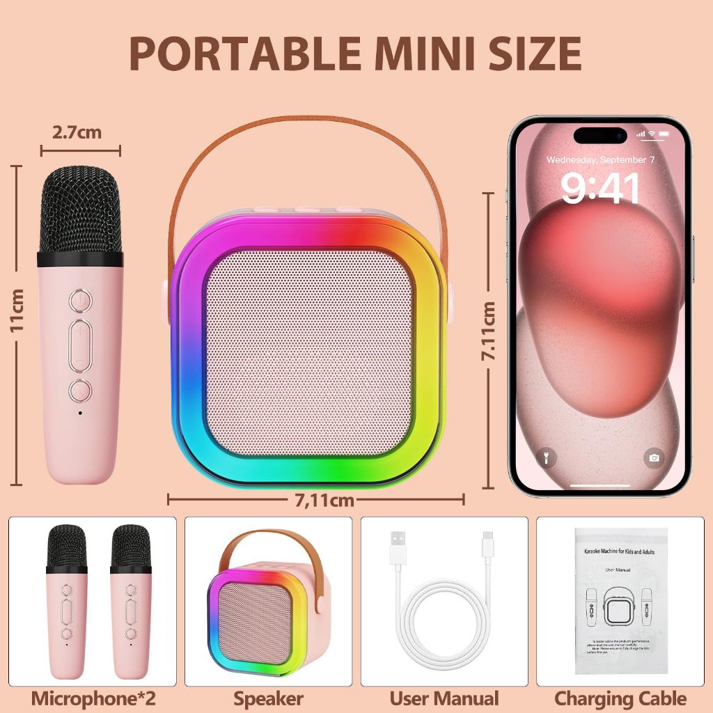 Jual (COD)♫[Speaker Mini Bluetooth]♪ Mini Karaoke Bass Microphone ...