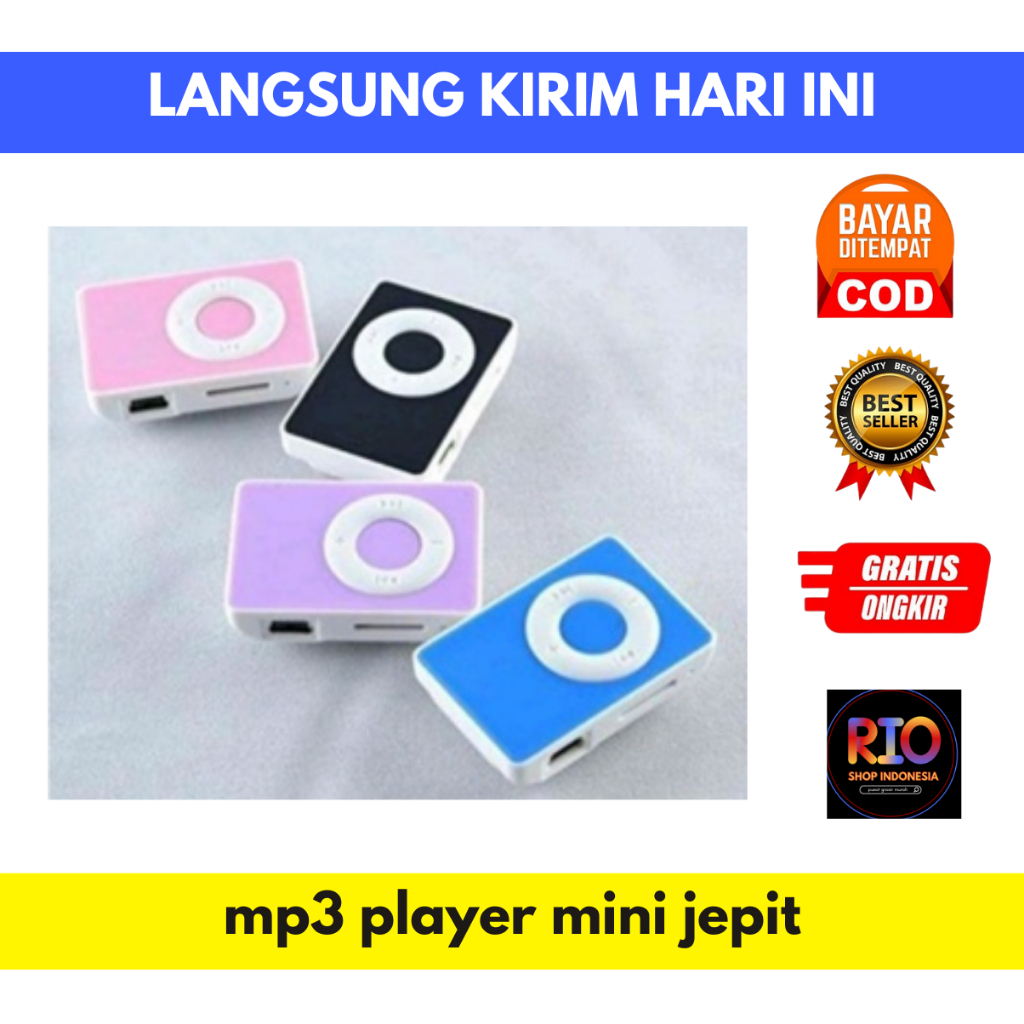 Jual Mp3 Player Mini Jepit Alat Pemutar Musik Portabel Pakai Baterai