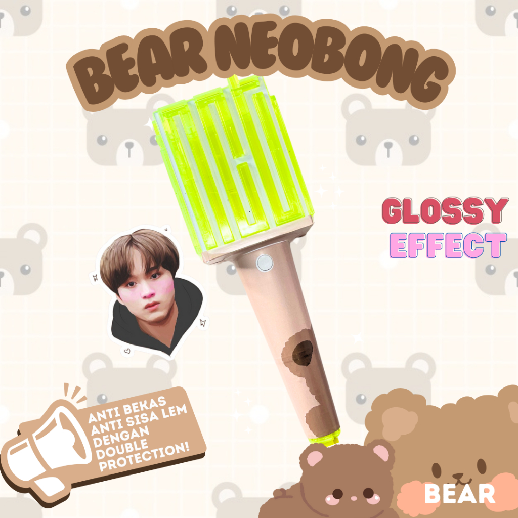 Jual BEAR HAECHAN SKIN STICKER NEOBONG DECO DECAL NCT LIGHT STICK (Skin ...