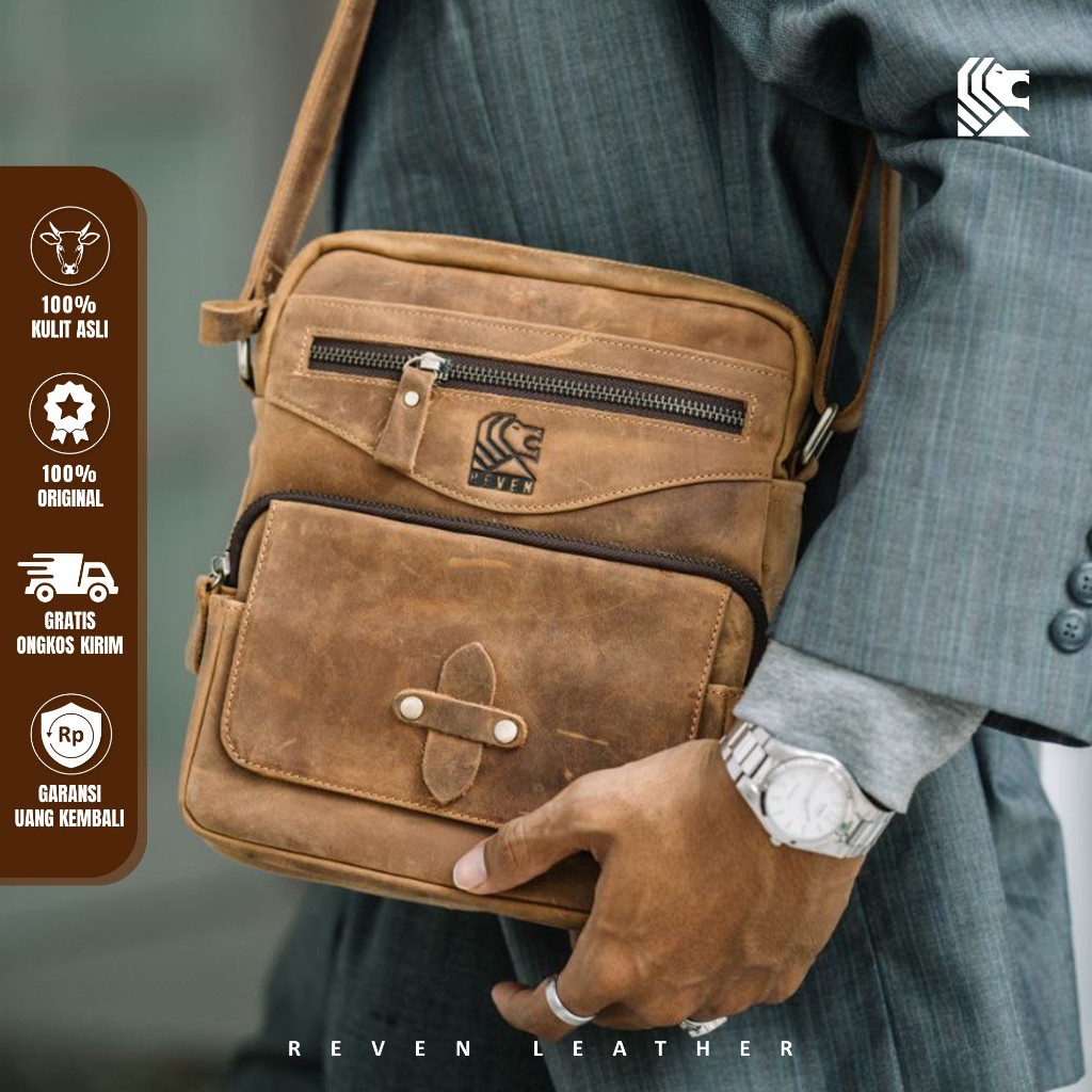 Jual Tas Selempang Kulit Bahu New Sling Waist Bag Waistbag/Slingbag