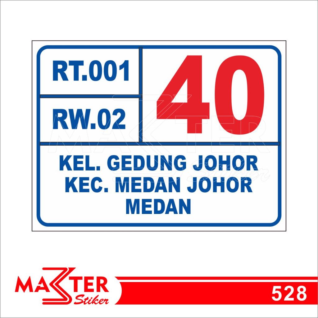 Jual 528 - Stiker Nomor Rumah, Sticker Vinyl, Premium, Tahan Air ...