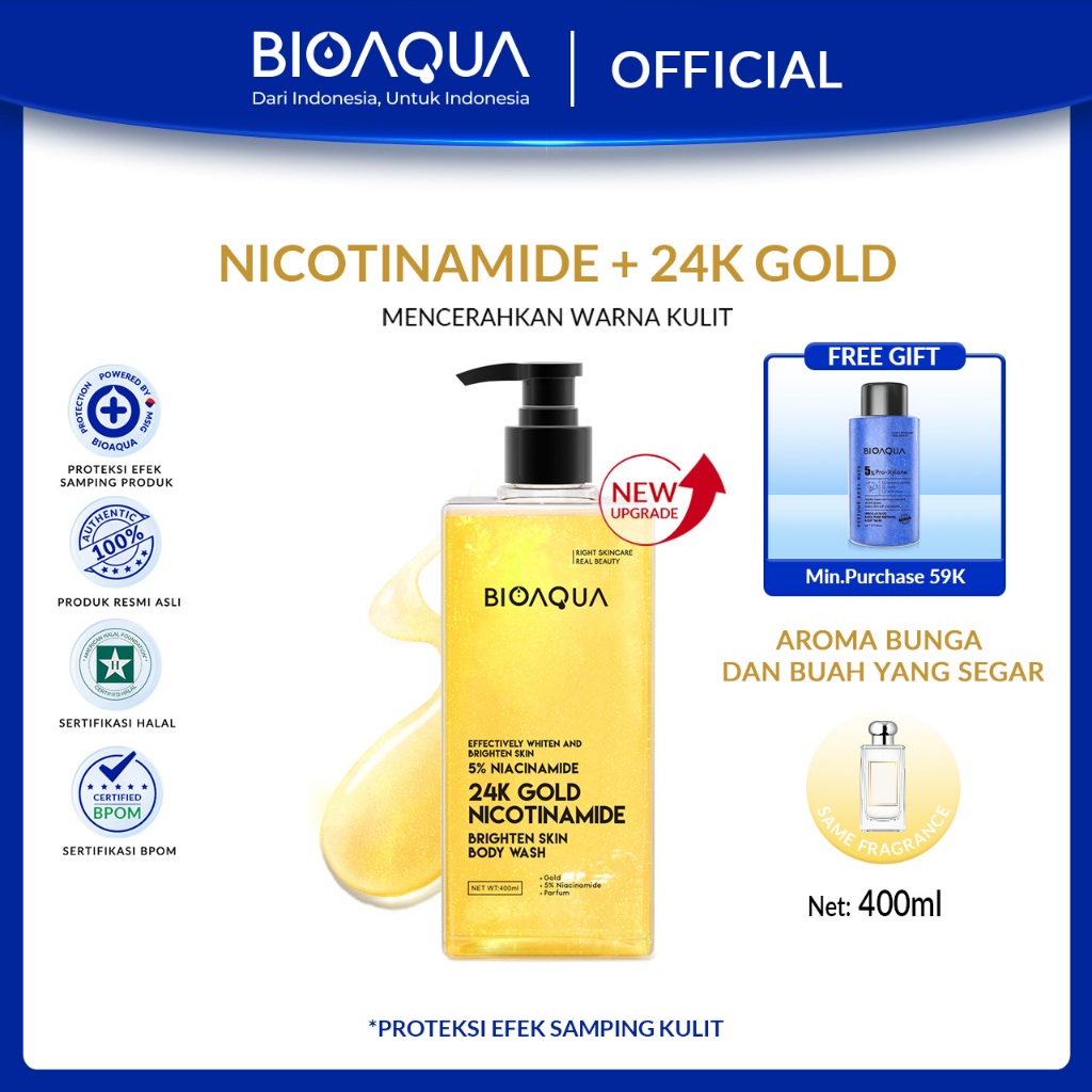 Jual BIOAQUA Whitening Body Wash Sabun Mandi Cair 400ml Sabun Mandi