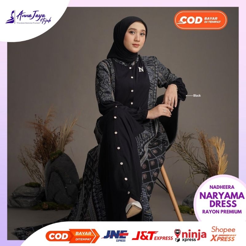 Jual Nadheera Luxury Gamis Wanita Muslimah Terbaru Naryama Dress Bahan Rayon Premium Shopee