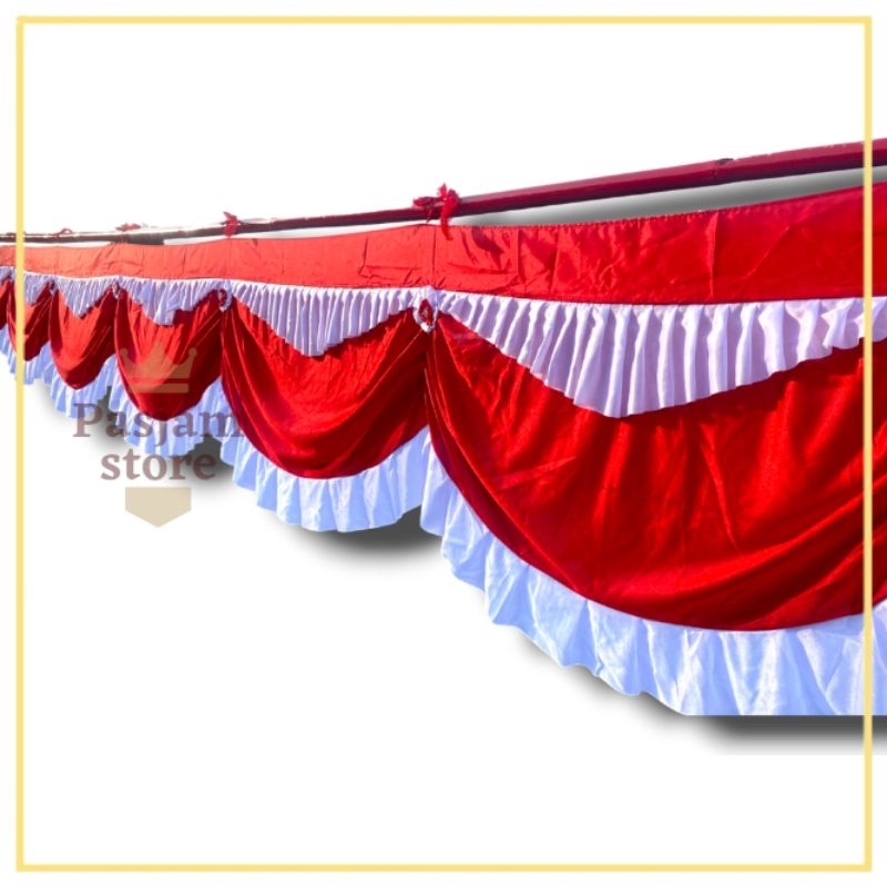 Jual Bendera Merah Putih Background Rumbai 10 Gelombang Panjang 8 Meter ...
