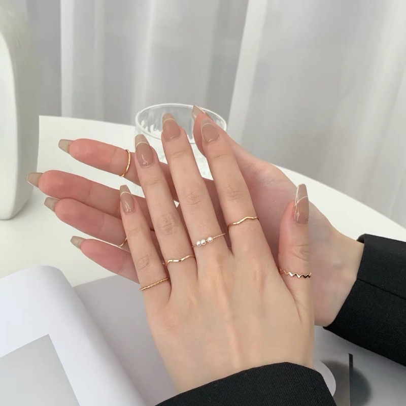 Jual Pcs Set Cincin Retro Cincin Wanita Korean Ring Cincin Mutiara Shopee Indonesia