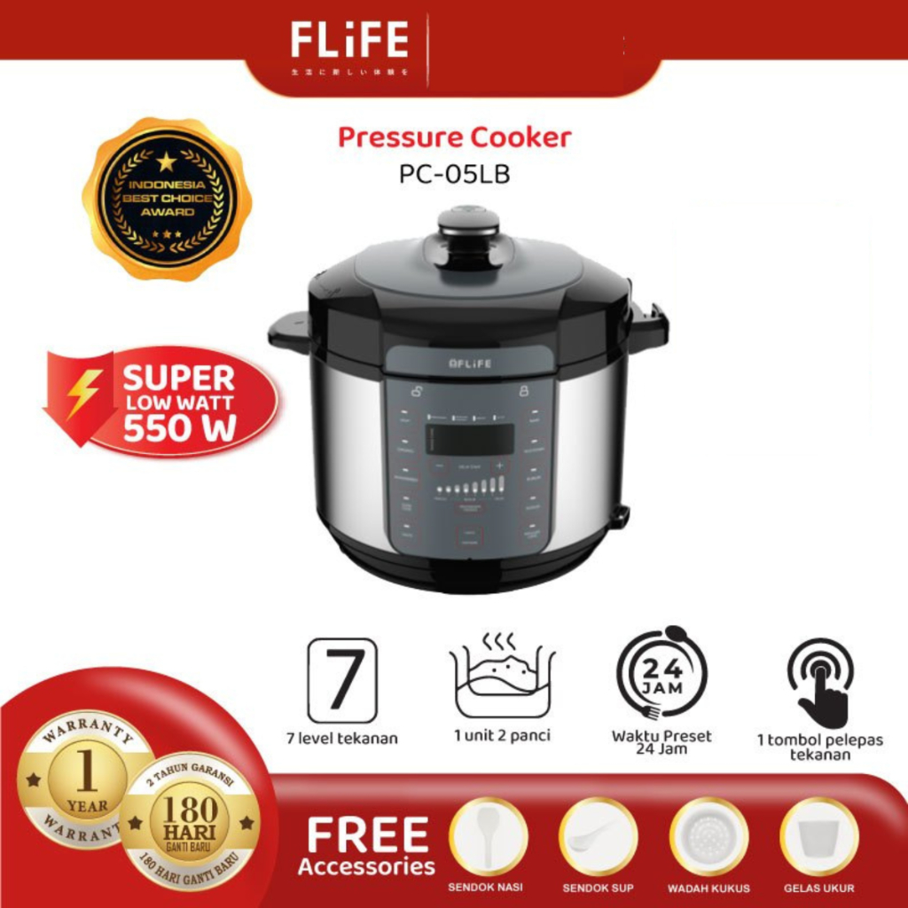 Jual FLIFE Elektronik Pressure Cooker Panci Presto & Rice Cooker 5