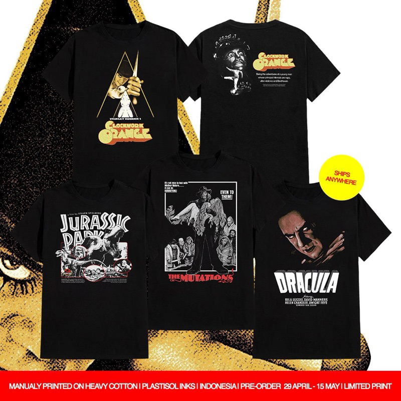 Jual Kaos Film. Jurassic Park | Dracula | Clockwork Orange | The ...