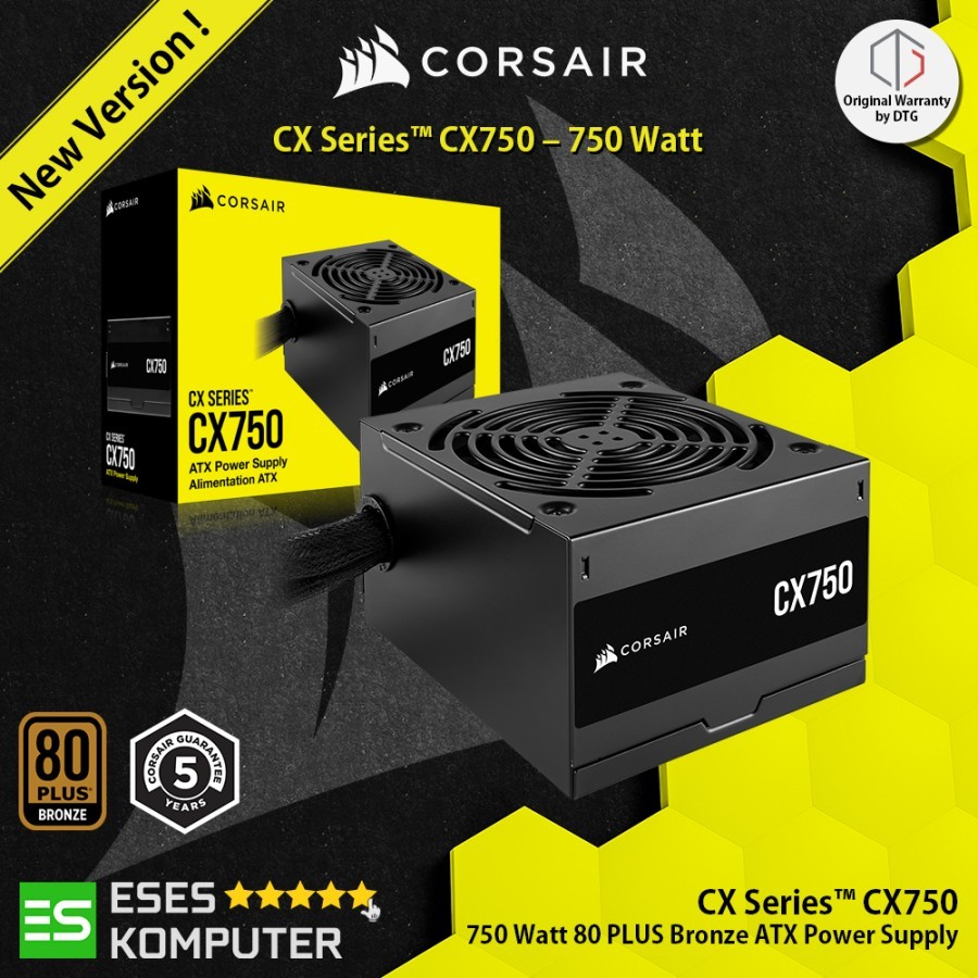 Jual PSU Corsair CX Series™ CX750 750W 80 Plus Bronze ATX Power Supply ...