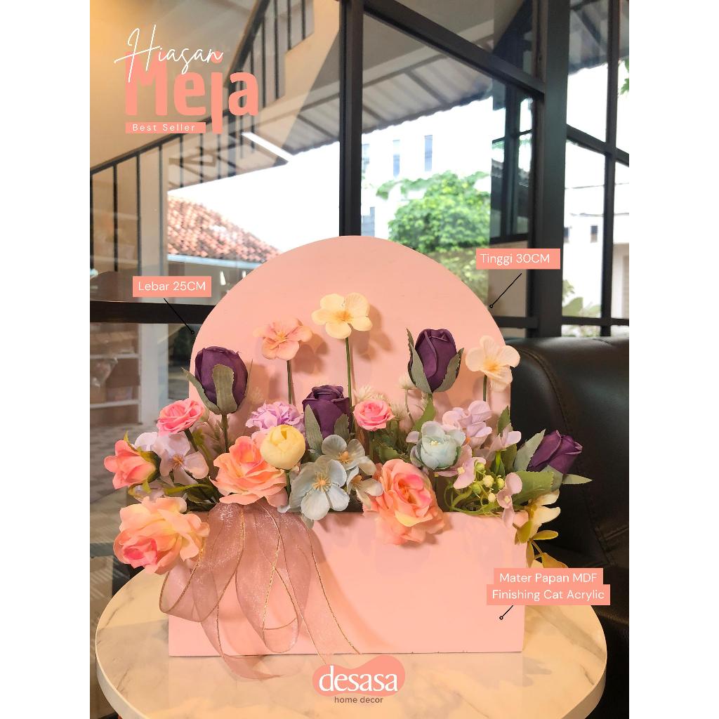 Jual RANGKAIAN BUNGA PASTEL / HIASAN MEJA BUNGA / HIASAN MEJA CANTIK