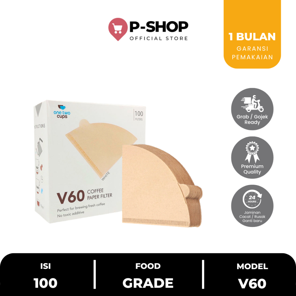 Jual Kertas Saringan Kopi Food Grade Filter Paper V60 12 Cups 100 PCS