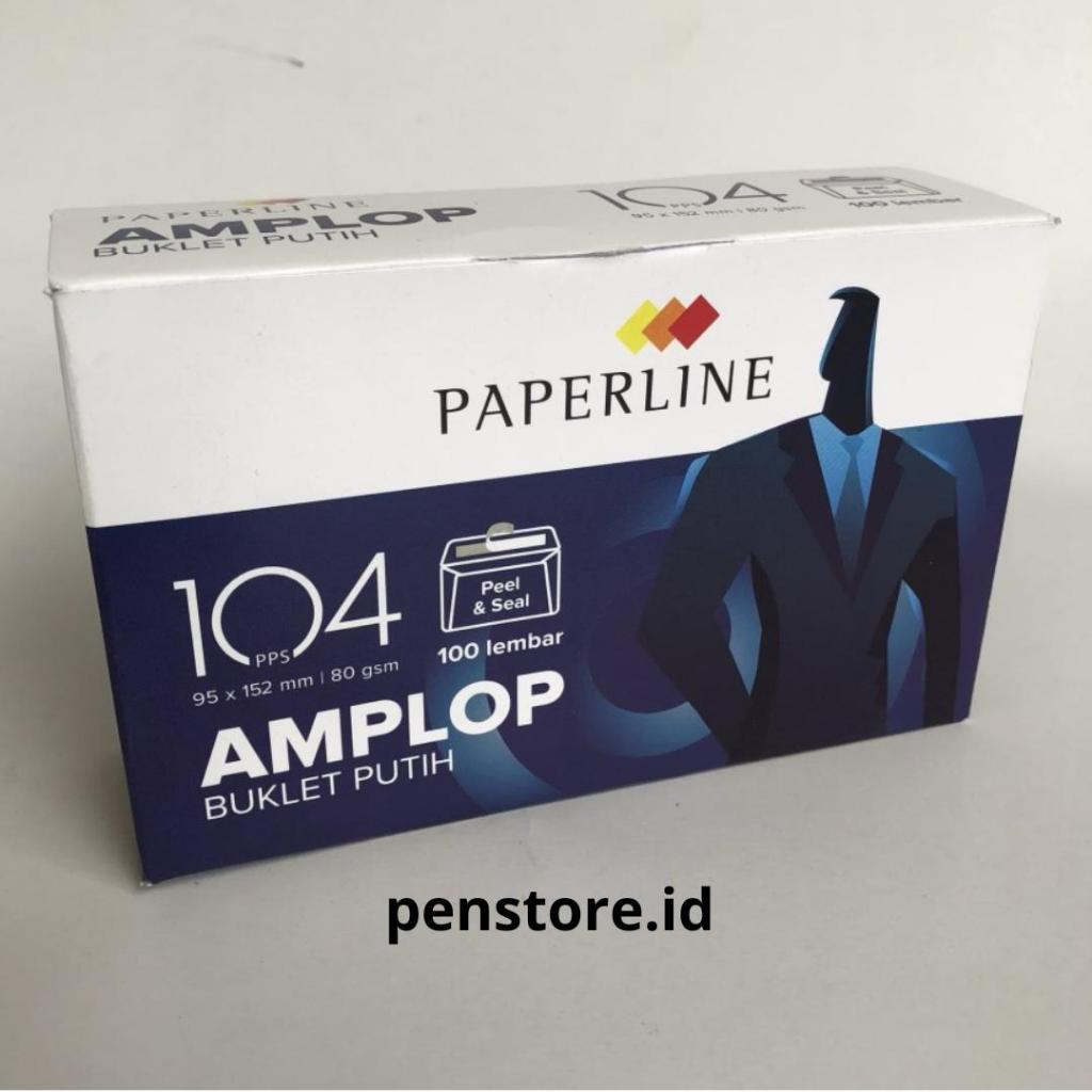 Jual (Pack = 100 pcs) Amplop Putih Paperline No.104 80gr + lem uk ...