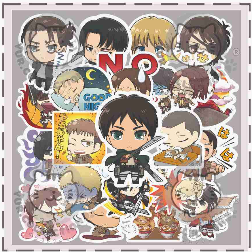 Jual (40 PCS) Sticker Anime/ Sticker Attack On Titan/ AOT Sticker Pack ...