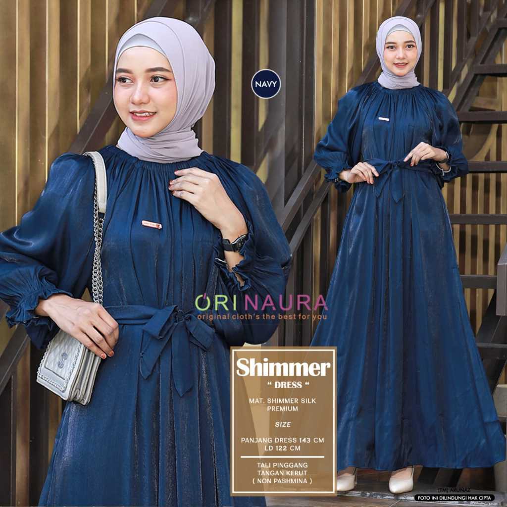 Jual Shimmer Dress Shimmer Dres Silk Premium Gamis Muslim Wanita