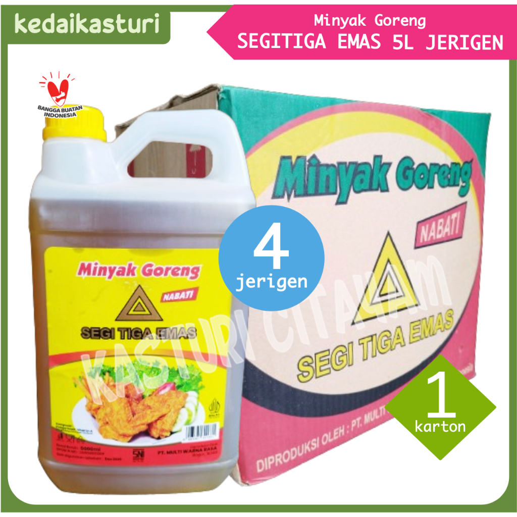 Jual Segitiga Emas 5 Liter Minyak Goreng - 1 Karton x 4 Jerigen ...