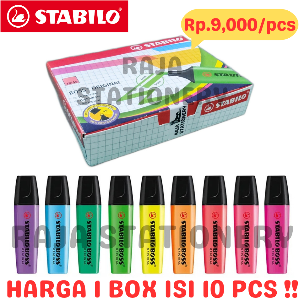 Jual STABILO BOSS ORIGINAL HIGHLIGHTER PENANDA NEON STABILO KERTAS ...