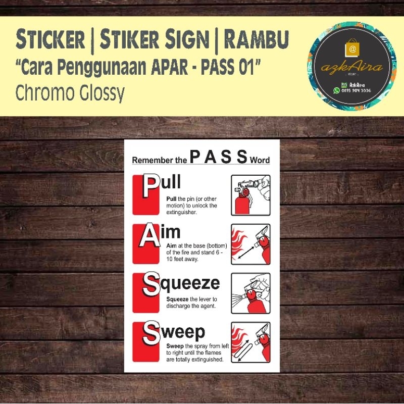 Jual Sticker Stiker Sign Penggunaan APAR - PASS 01 | Shopee Indonesia