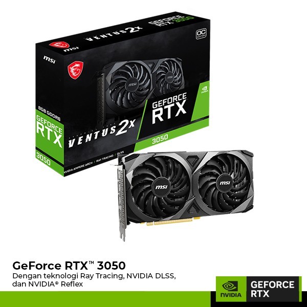 Jual VGA Card MSI GeForce RTX 3050 VENTUS 2X E OC 8G OC - 8GB GDDR6 ...
