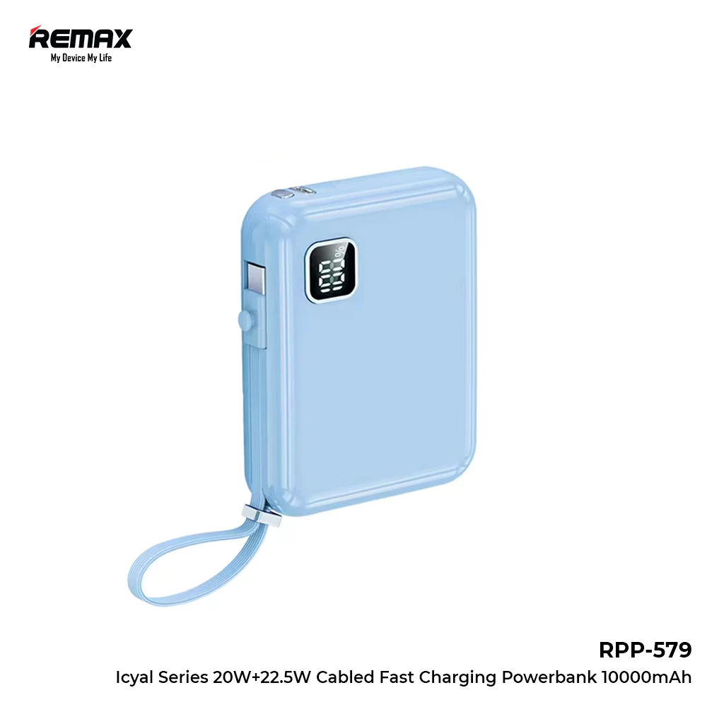 Remax Powerbank Fast 10000mAh 20W+22.5W Build Cable iPh+Type-C RPP-579