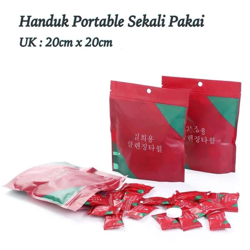 Jual handuk mini merah handuk travel sekali pakai | Shopee Indonesia