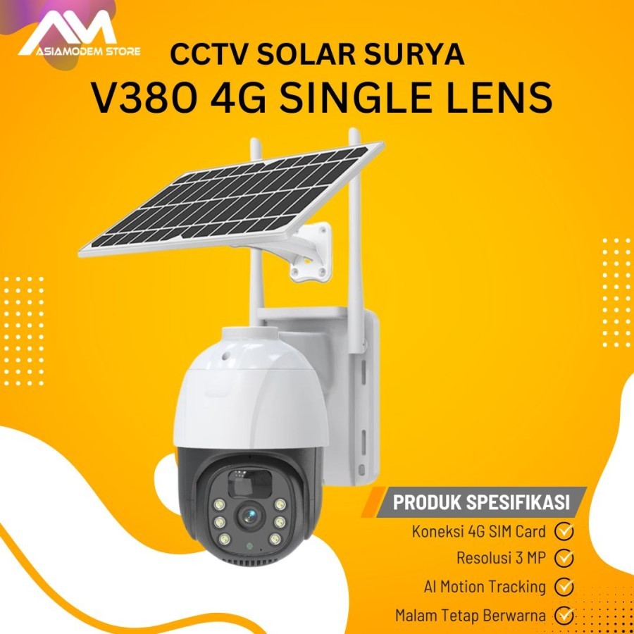 CCTV IP Camera 4G WIFI Solar Panel Surya Tenaga Matahari 1080P FULL HD  Outdoor